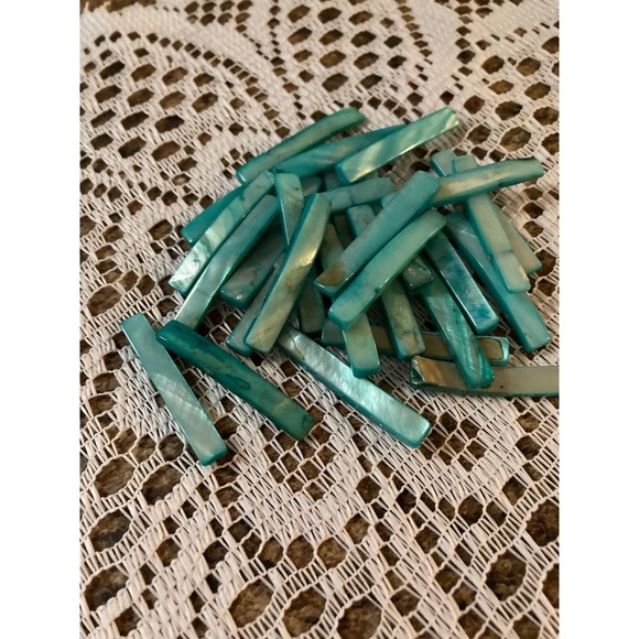 Upcycled Blue & White Mother of PEARL Planter With Drainage Hole - Picture 7 of 7